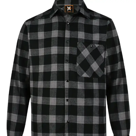 Picture of Winning Spirit, Unisex Classic Flannel Plaid LS Shirt - Black Moss Size 5XL